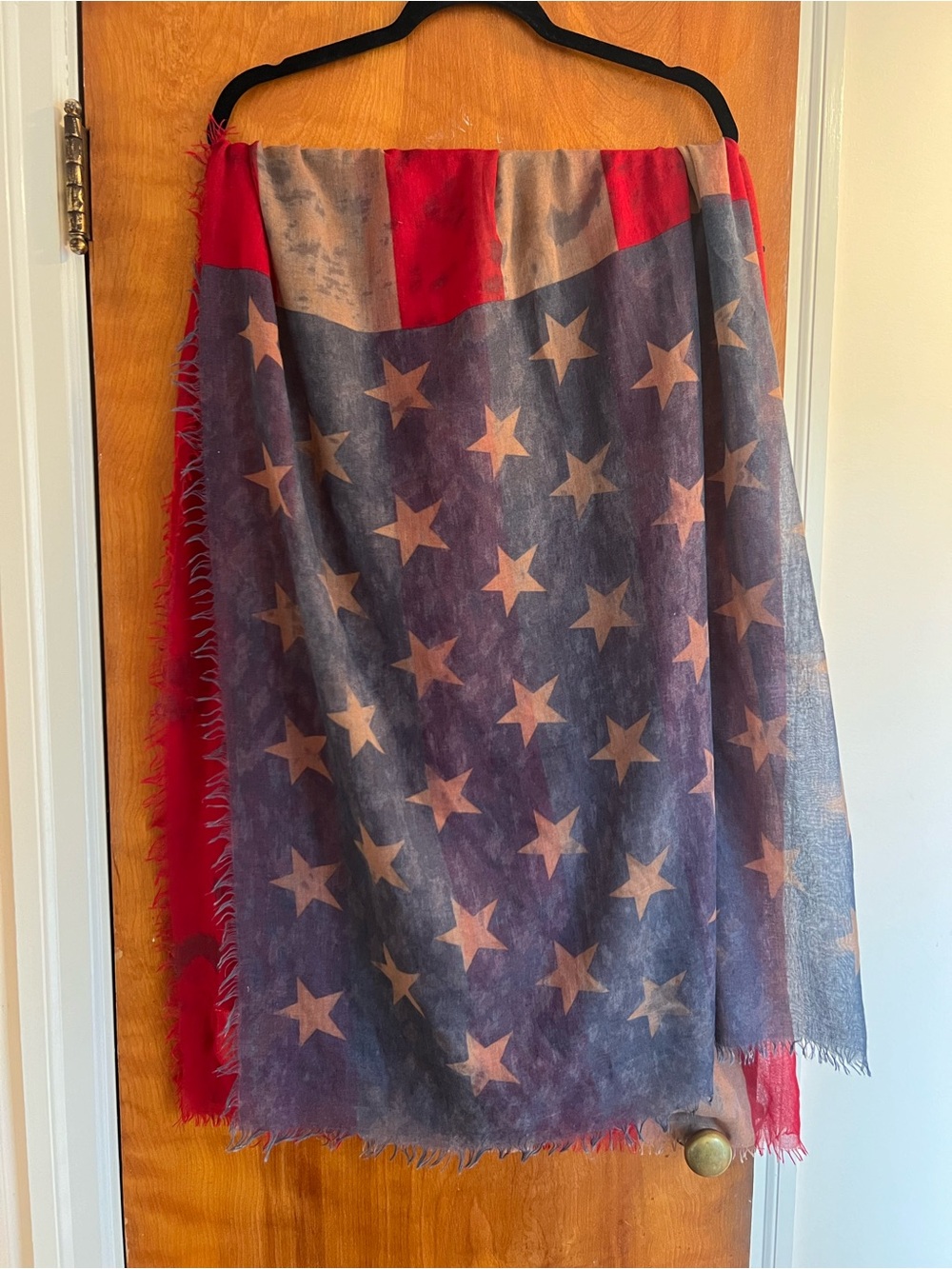 Free People Patriotic Lightweight Frayed Scarf - Picture 3 of 7